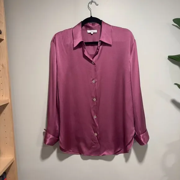 Vince Silk Satin Button Down Blouse – New With Tags - Picture 2 of 7